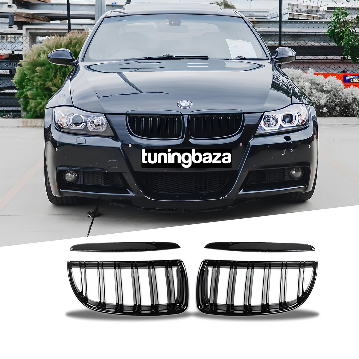 Atrapa Nerki Grill BMW 3 E90 E91 (2005-2008) PRE-LCI M3 Style Czarny Połysk
