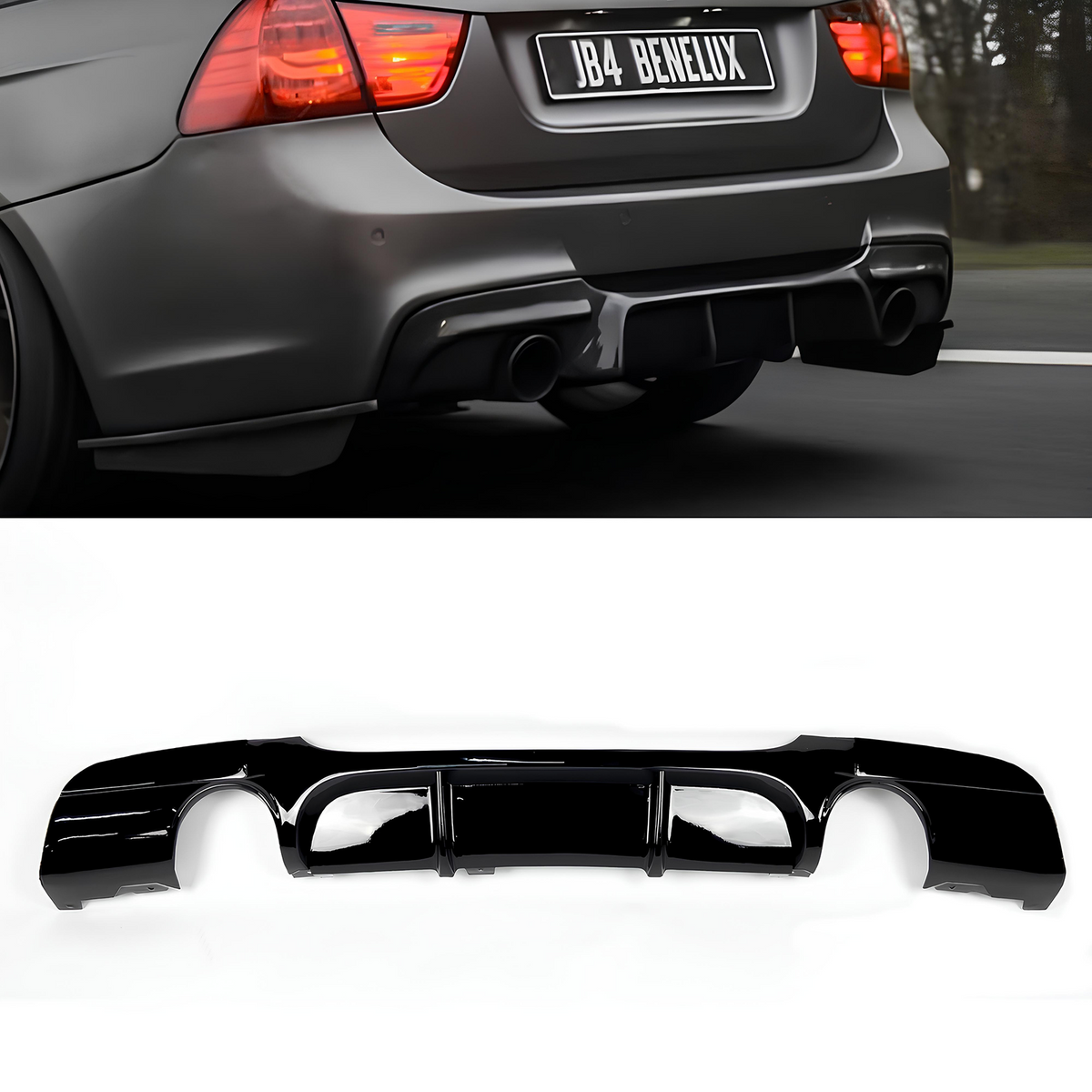 Dyfuzor Tylny BMW E90/E91 LED 335i M-Performance Look Czarny Połysk (0-0) 2005–2012