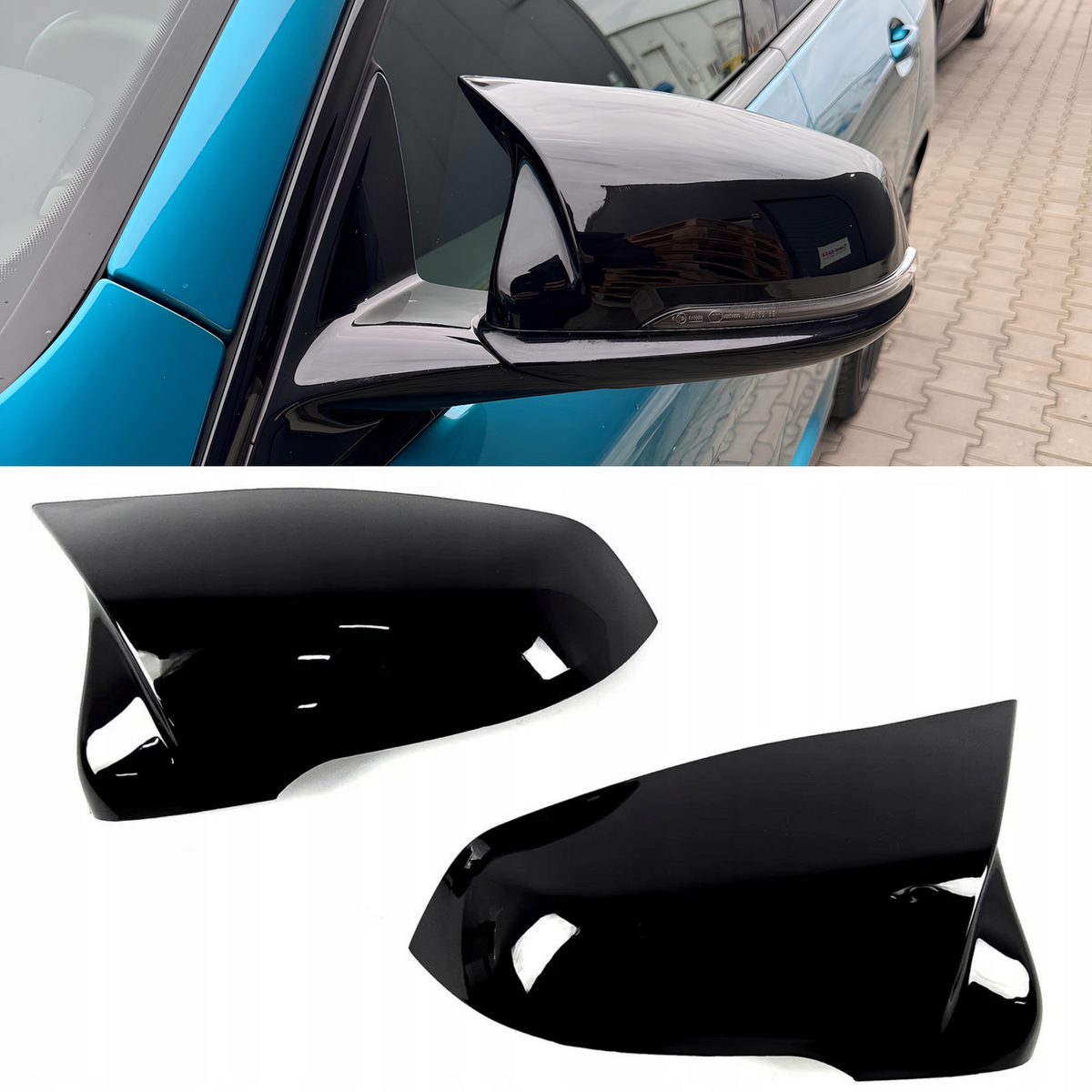 Nakładki obudowa lusterka BMW X1 F48 / F49 X2 F39 F40 / F52 / F44 M-Style Czarny Połysk