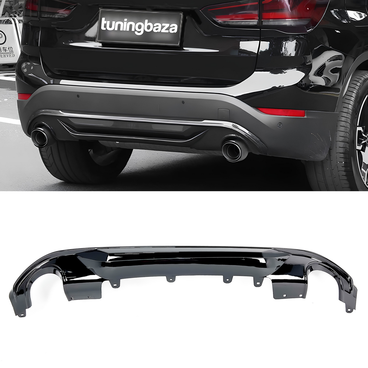 Dyfuzor BMW X1 F48 PRE-LCI (2015-2019) MP Style Czarny Połysk 0--0