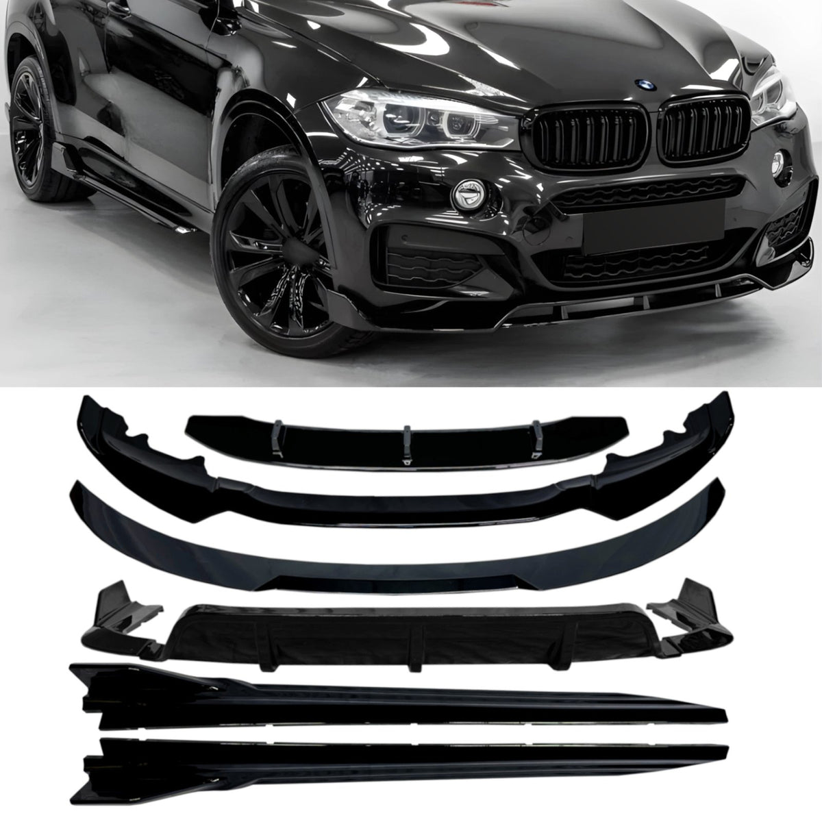Aerokit (Zestaw dokładek) BMW X6 F16 Czarny Połysk (2015–2019)