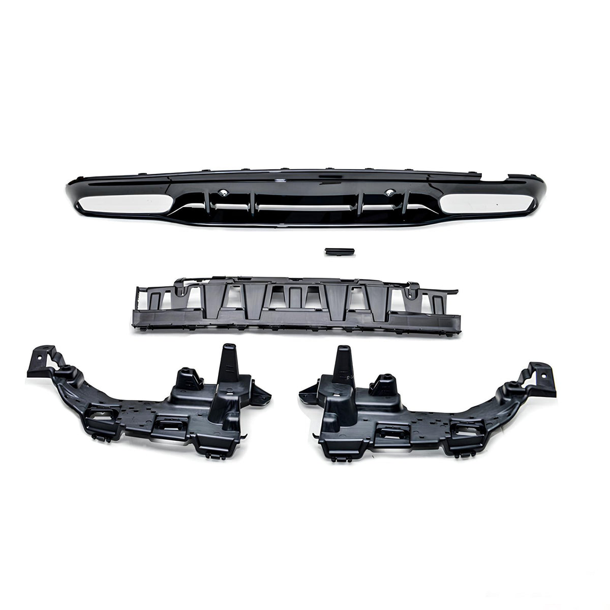 Dyfuzor Tylny Mercedes W205 / S205 (2014–2021) C63/C43 AMG Czarny Połysk z Końcówkami Wydechu