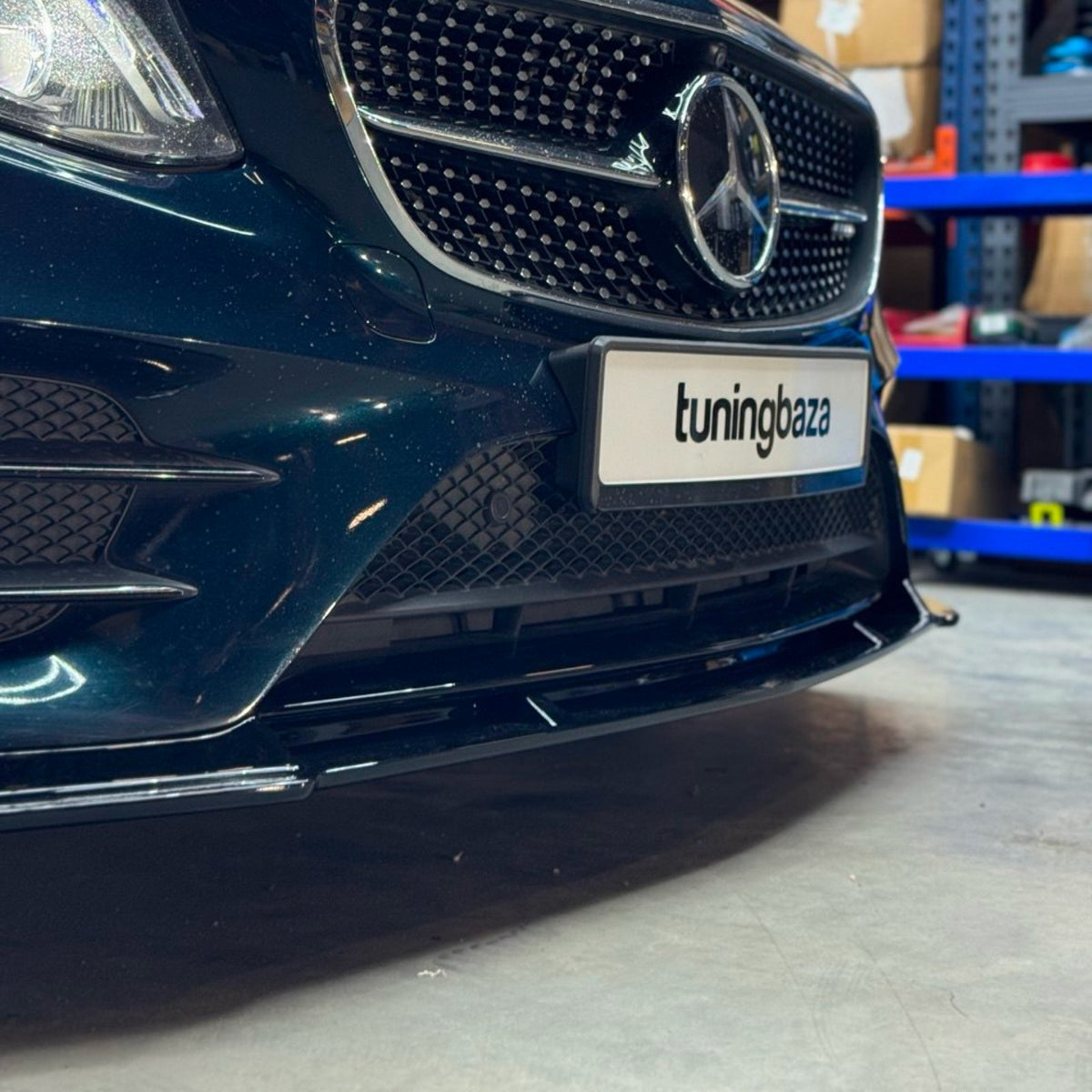 Dokładka Splitter Przód do Mercedes W213 E43 (2016–2019) Przedlift AMG Style – Czarny Połysk