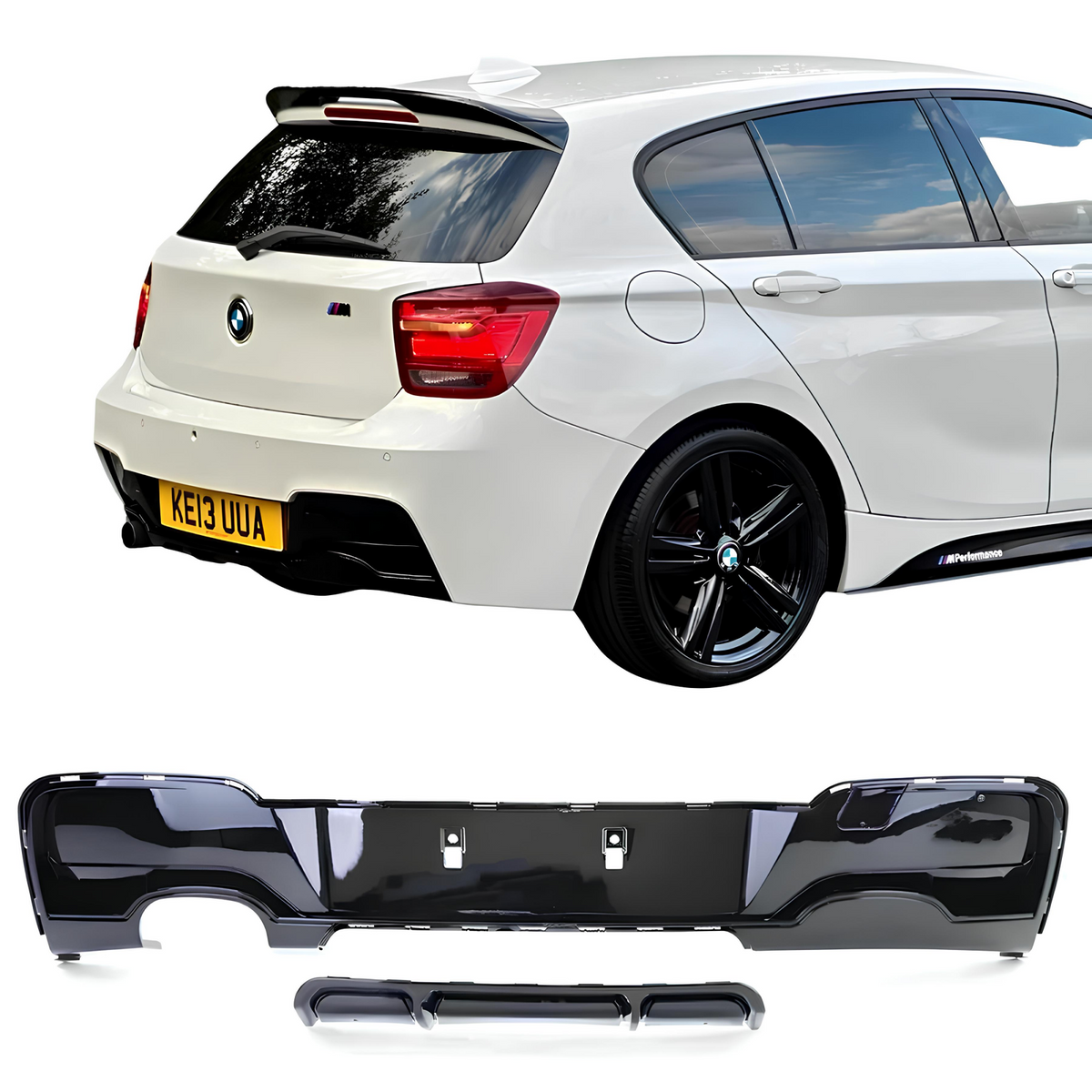 Dyfuzor Tylny BMW F20 / F21 (2011–2015) PRE-LCI M-Performance Czarny Połysk (0--)