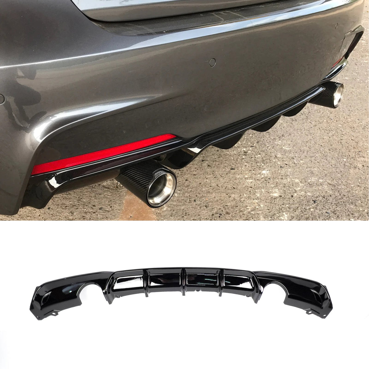 Dyfuzor Tylny BMW F30 / F31 M-Performance Look Czarny Połysk (0--0) (2012-2018)