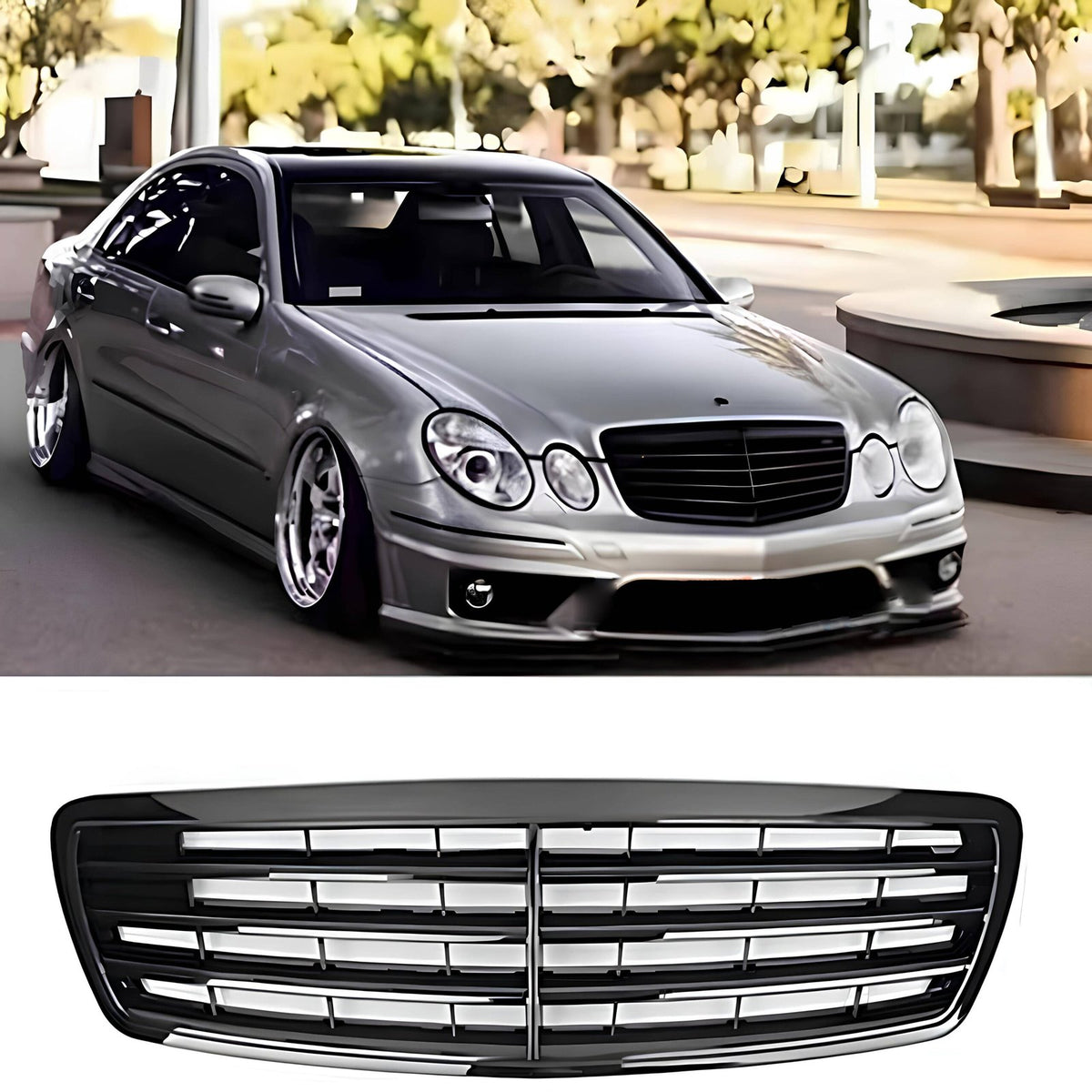 Atrapa Grill Mercedes-Benz E-Klasy W211 / S211 (2002–2006) AMG-Style Czarny Połysk
