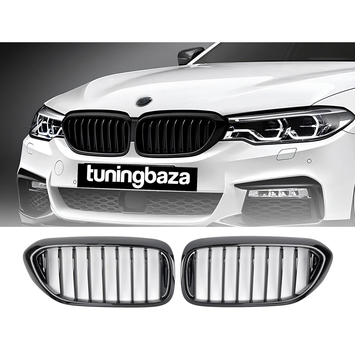 Atrapa Nerki Grill BMW G30 / G31 (2016-2020) Pre-LCI Czarny Połysk, M-Performance Style