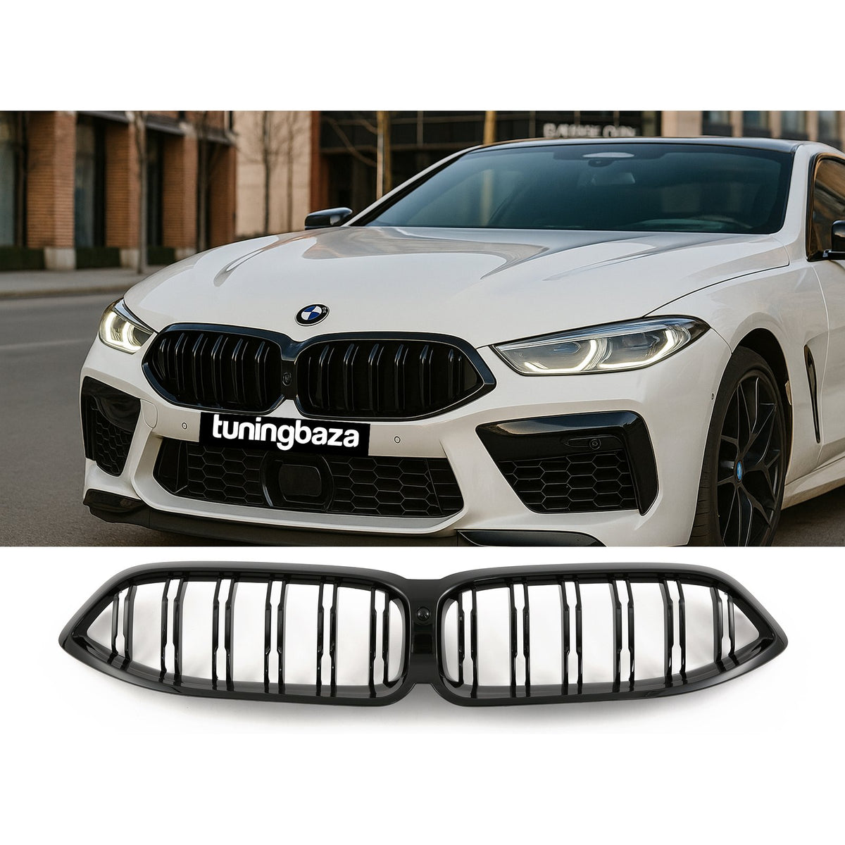 Atrapa Nerki Grill BMW 8 G14 / G15 / G16 LCI CZARNY POŁYSK M-Style (2022–ON)
