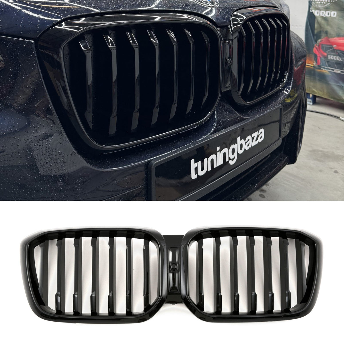 Atrapa Nerki Grill G01/G02 BMW X3/X4 (2021–ON) LCI CZARNY POŁYSK MP-Style (1 ŻEBRO)