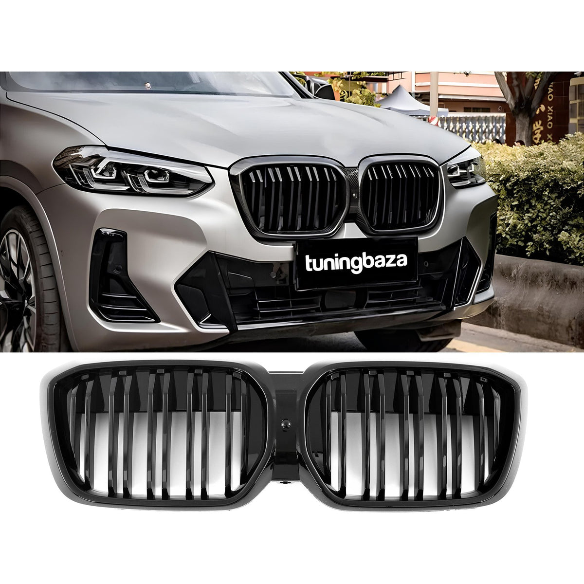 Atrapa Nerki Grill G08i BMW iX3 LCI CZARNY POŁYSK 2022–ON (SAMOCHÓD ELEKTRYCZNY)