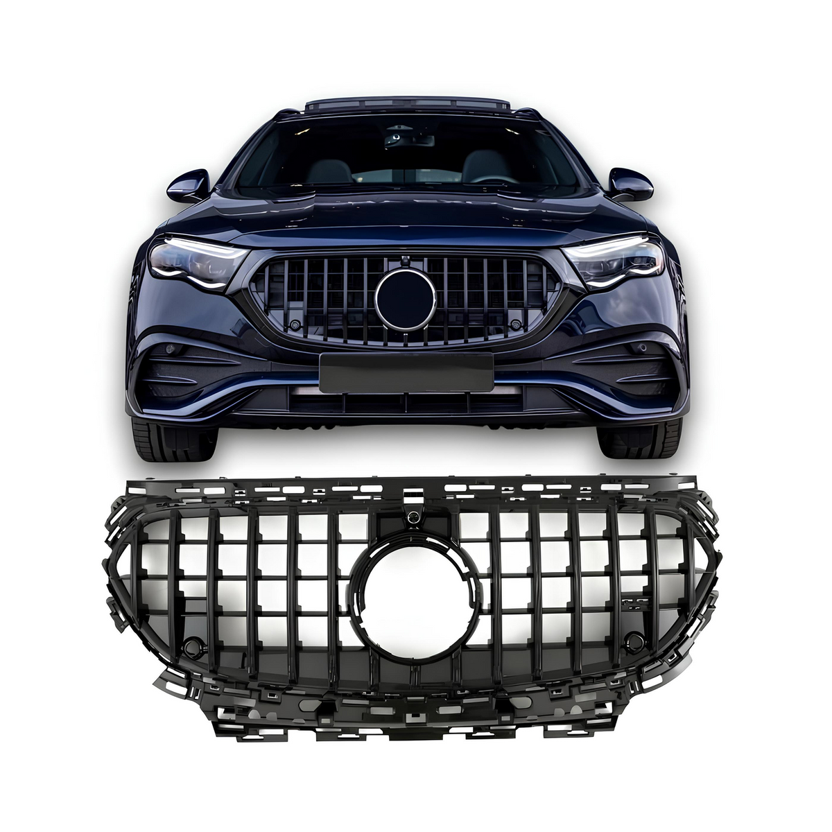 Atrapa Grill Mercedes E-Class W214/S214/X214 2023–ON (SA-5B6 – podświetlany grill) GT STYLE ALL BLACK