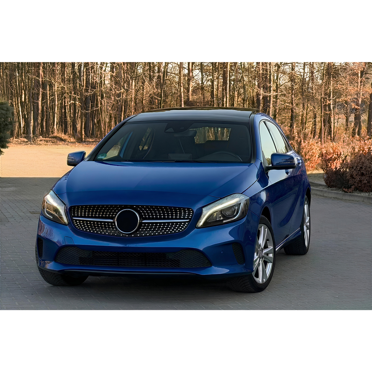 Atrapa Grill Czarny Połysk + Chrom Mercedes A W176 (2015-2018) Diamond Style