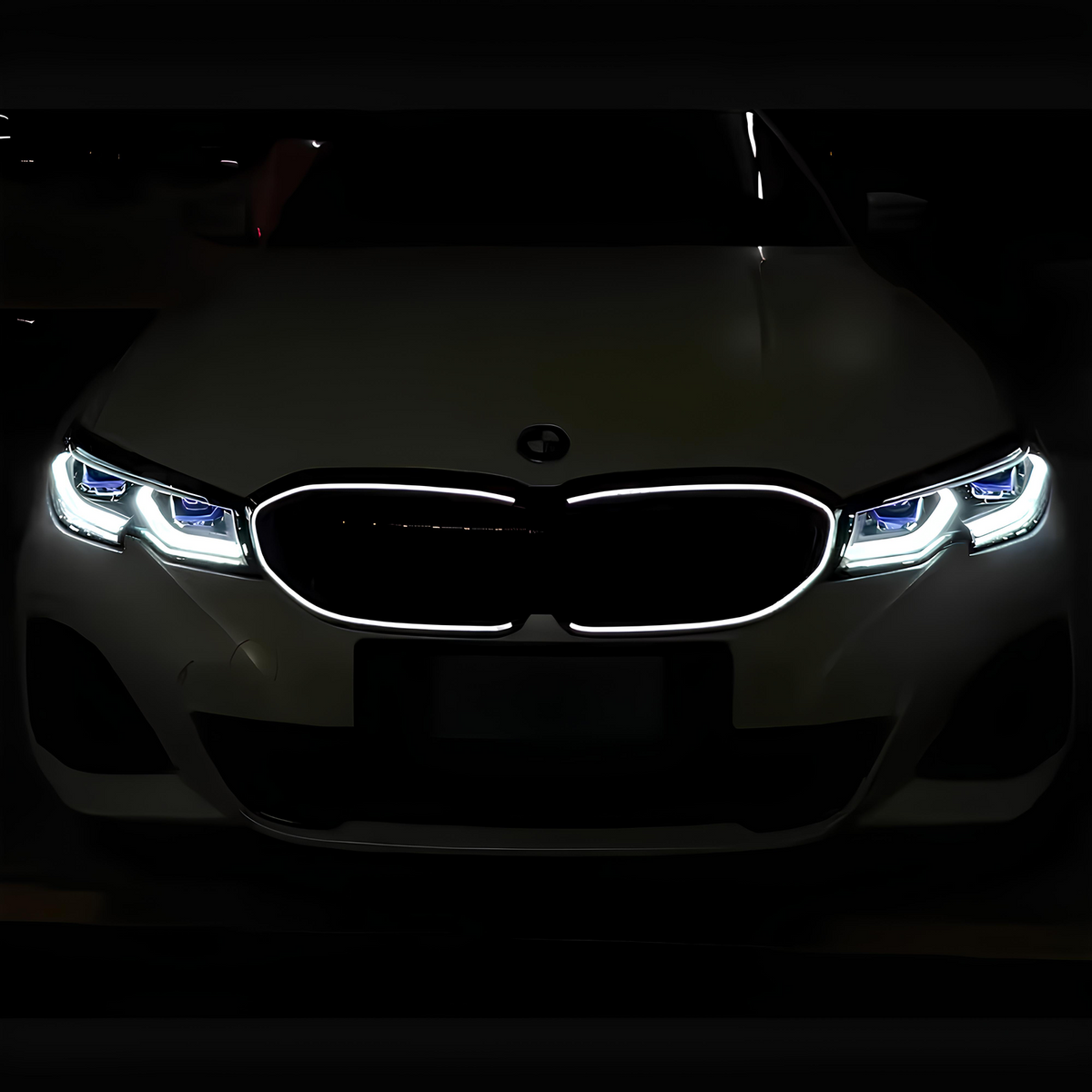 Atrapa Nerki BMW Seria 3 G20 / G21 (2019–2022) PRE-LCI 2BAR LED Czarny Połysk