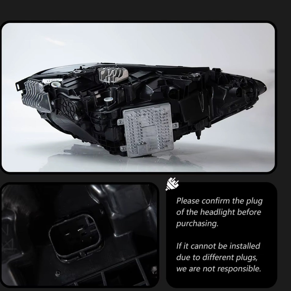 Lampy przednie LED do BMW G22 / G26 / M3 / M4 G80 / G82 – Snake Eyes Y+W DRL do LED