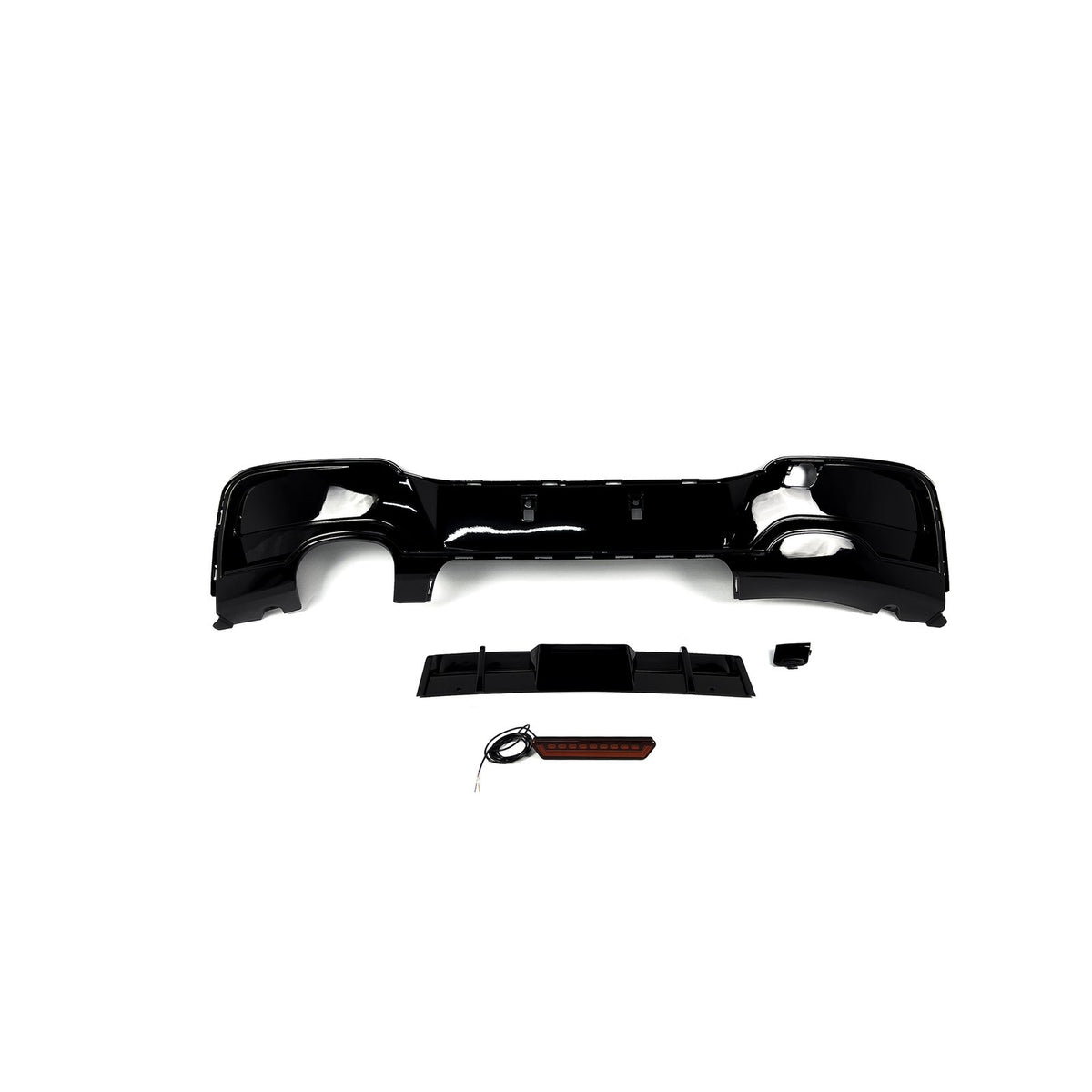 Dyfuzor Tylny BMW F20 / F21 (2011-2015) PRE-LCI LED Czarny Połysk (0--)