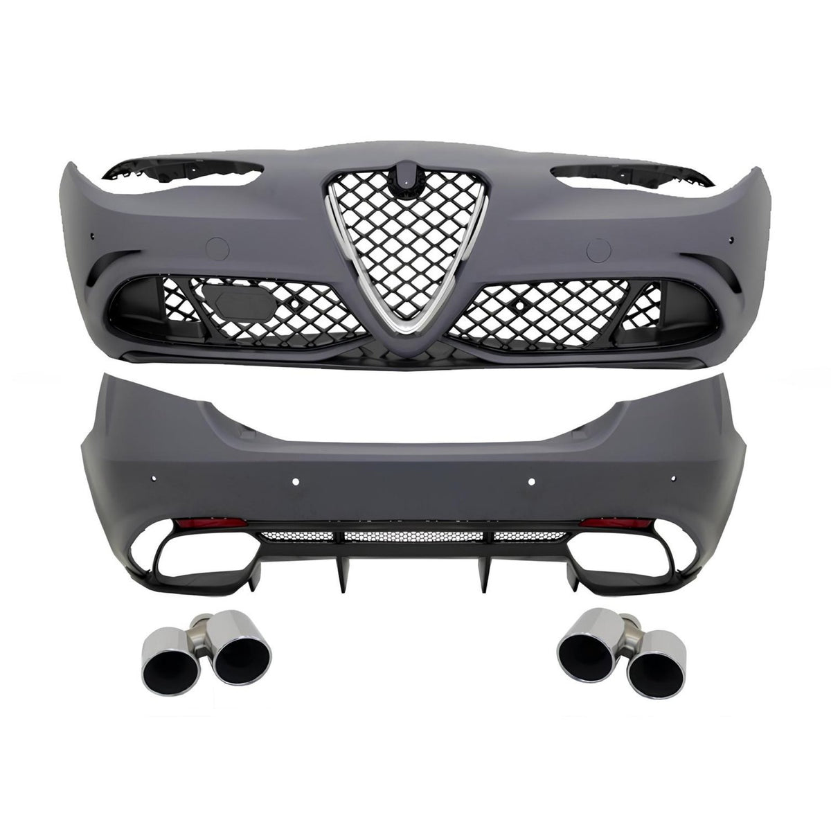 BODY KIT ALFA ROMEO GIULIA 952 Q4 QUADRIFOGLIO – ZDERZAK PRZÓD + TYŁ + GRILL + KOŃCÓWKI WYDECHU