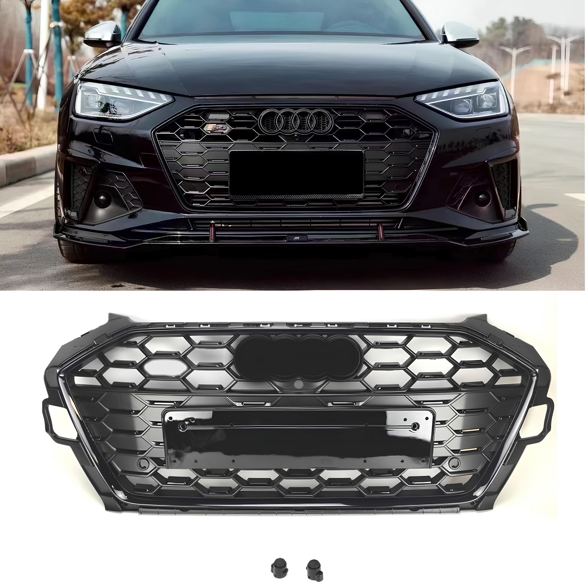 Atrapa Grill AUDI A4 B9.5 (2019–2024) LCI S4 Style Czarny Połysk