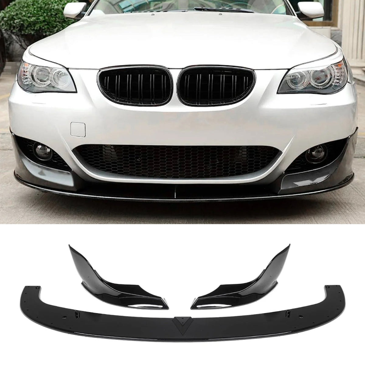 Dokładka Splitter Przód do BMW Serii 5 E60 / E61 (2003–2010) M-Performance – Czarny Połysk
