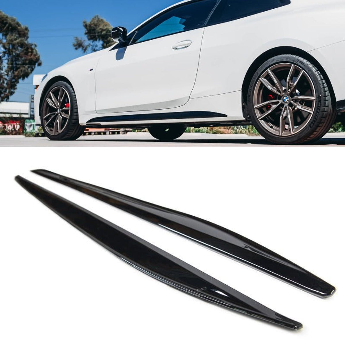 Listwy Progowe BMW G22 – MP (M Performance) Styl, Czarny Połysk