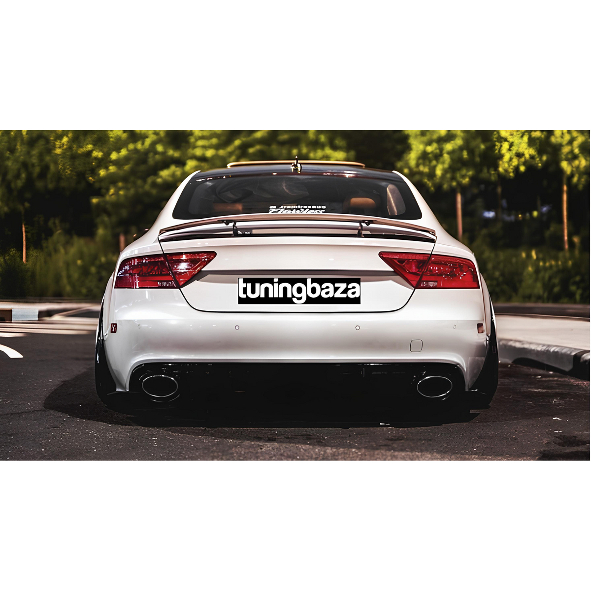 Dyfuzor Tylny z Końcówkami Wydechu Audi A7 4G8 RS7 Look (2015–2018) Czarny Połysk 0-0