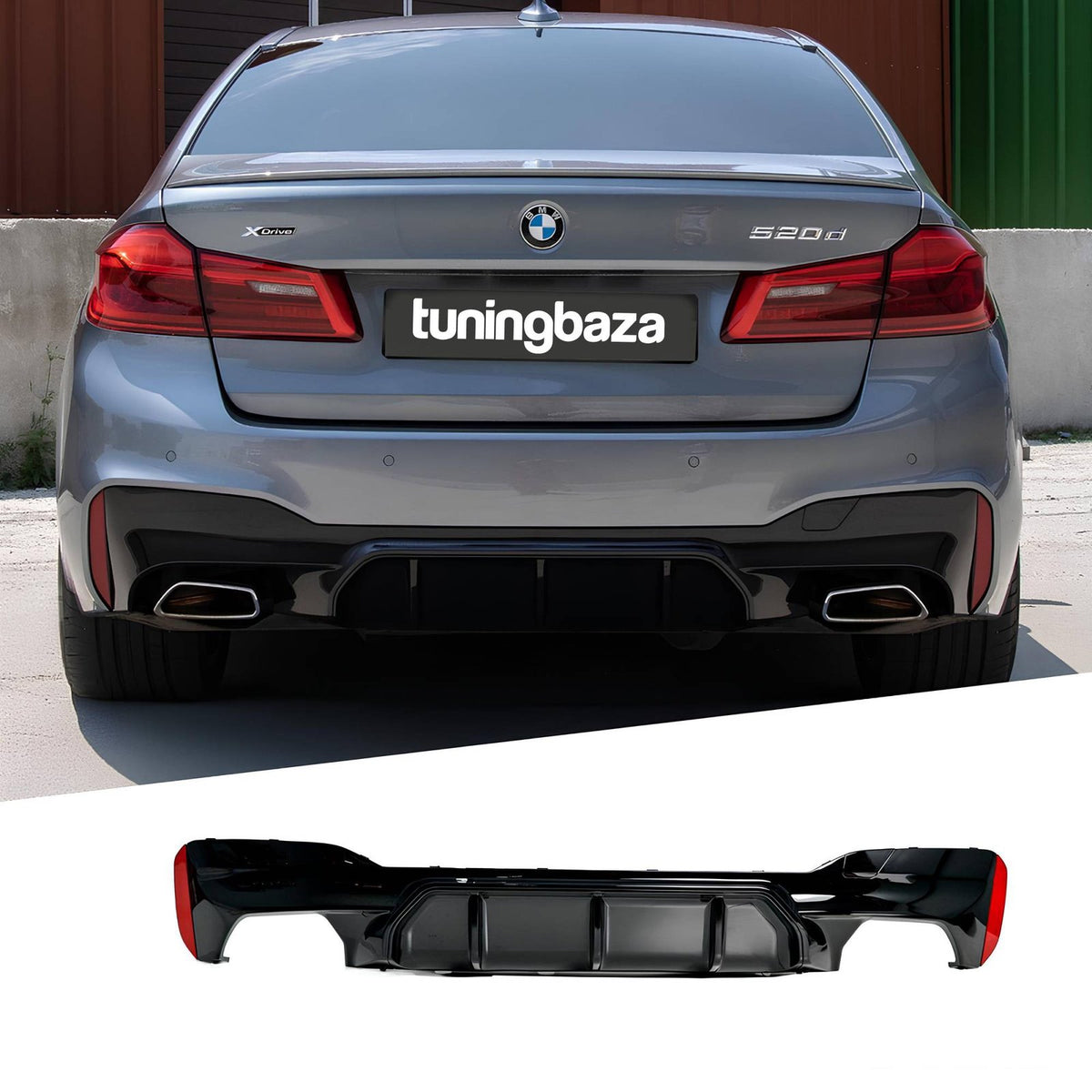 Dyfuzor Tylny BMW G30/G31 M5 Style Czarny Połysk (2017–2023) 00-00