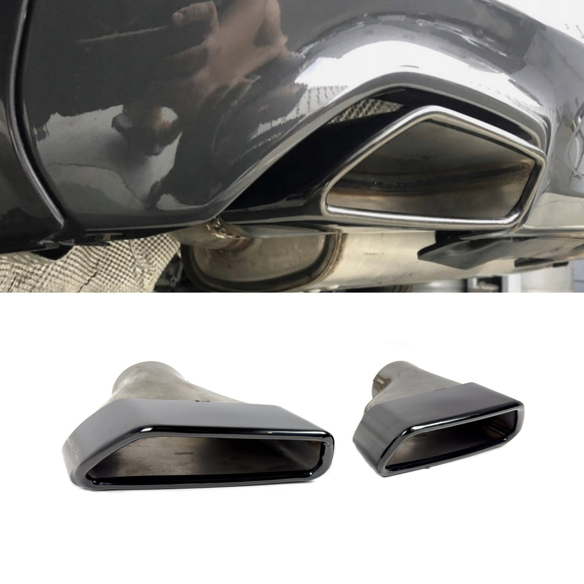 Końcówki Wydechu BMW Serii 5 G30/G31 530i B48 – Czarny Połysk, Styl OEM 66mm