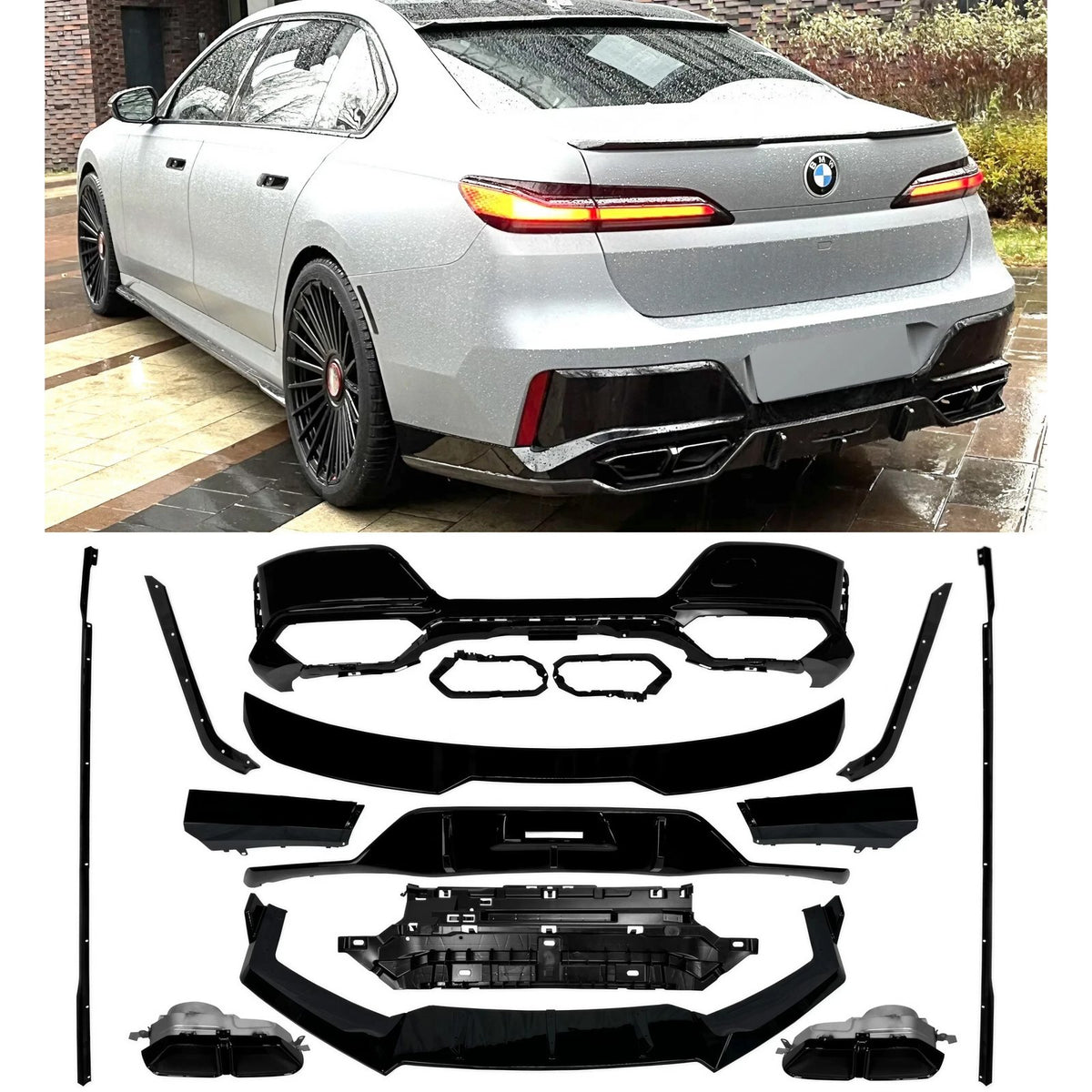 Black Knight Aero Kit dla BMW Serii 7 G70 LCI (2022+) – Pakiet Sportowy Czarny połysk
