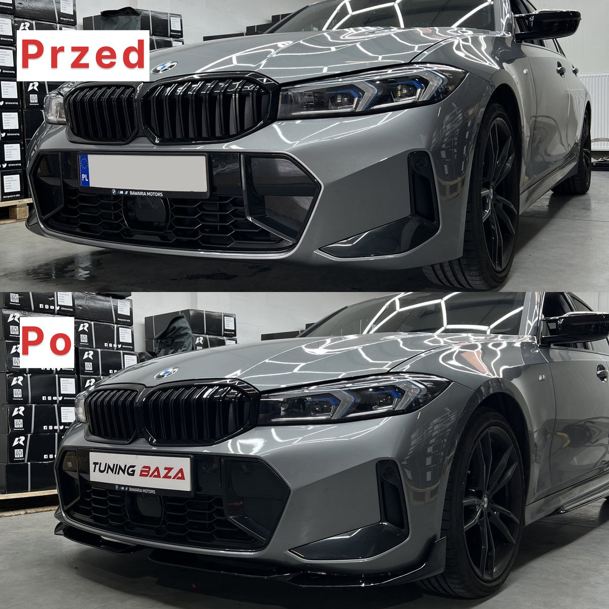 Dokładka Splitter Przód do BMW G20/G21 LCI 22–25 M-Performance – Czarny Połysk