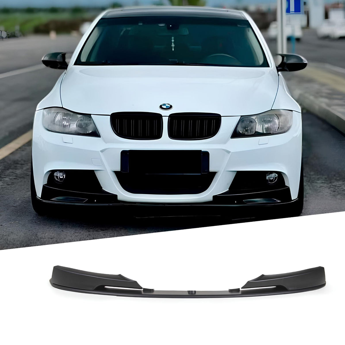 Dokładka Splitter Przód do BMW Serii 3 E90 / E91 LCI (2008–2011) M-Performance – Czarny Połysk
