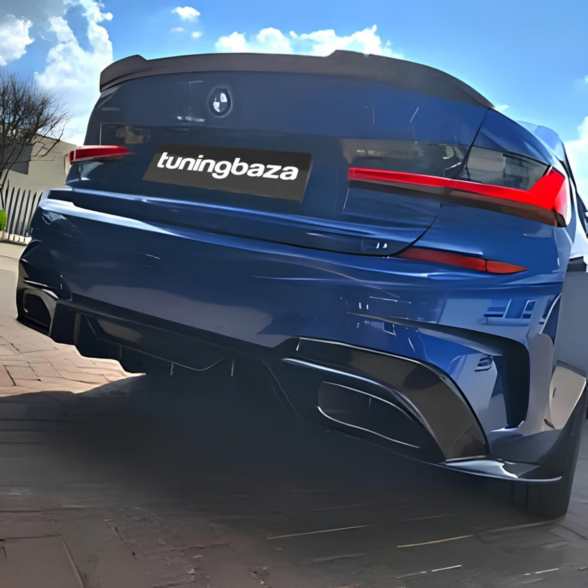 Dyfuzor Tylny BMW G20 / G21 M340i Style z Końcówkami Czarny Połysk PRE-LCI (2018-2020)