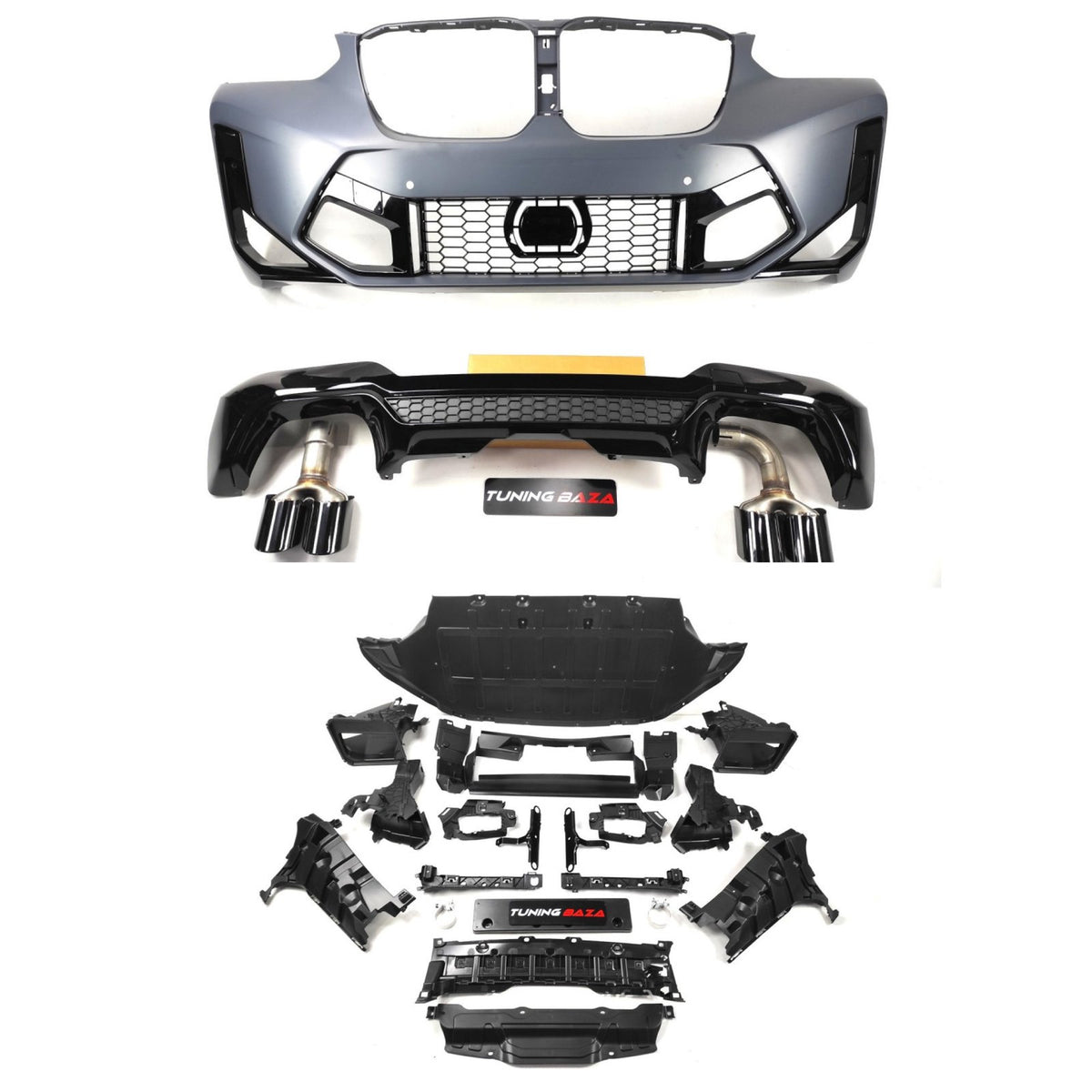 Zderzak Przedni BMW X3 G01 (2021+) X3M F97 Style + Tylny Dyfuzor z Końcówkami Wydechu