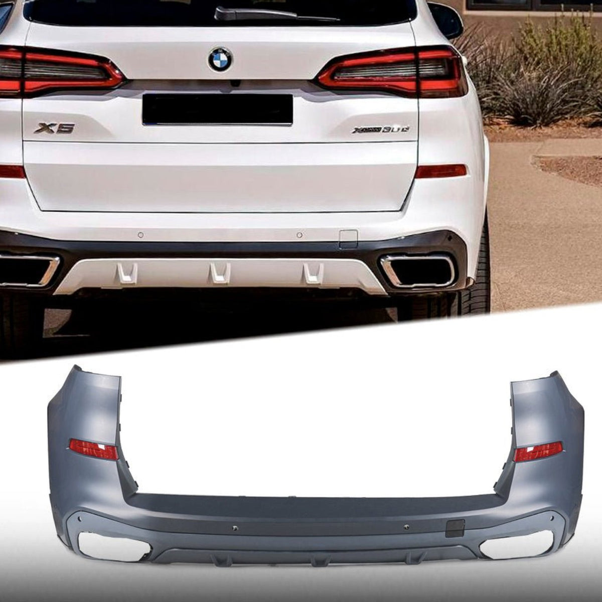 Bodykit BMW X5 G05 (konwersja 2019–2022 na LCI, zderzaki, progi, lampy)