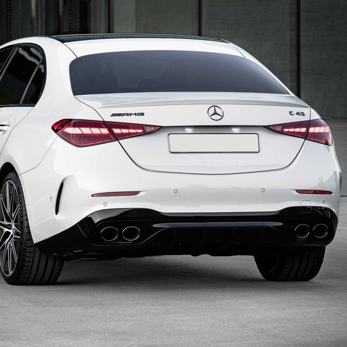 Dyfuzor Tylny Mercedes W206 C43 AMG Style Czarny Połysk z Czarnymi Końcówkami (2021+) 00--00