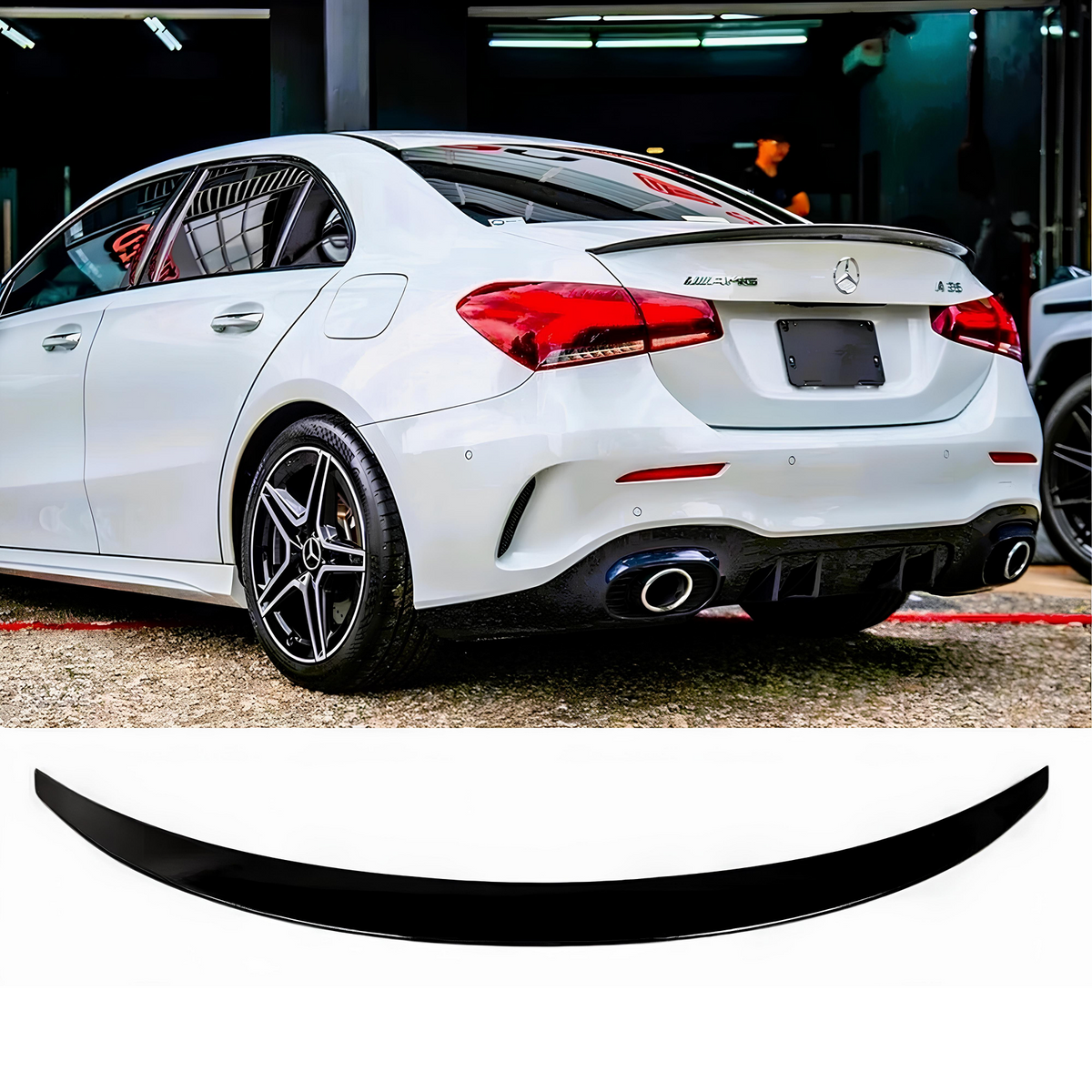 Spoiler Lotka Klapy Mercedes A-Class V177 Sedan (2018-ON) AMG-Style Czarny Połysk