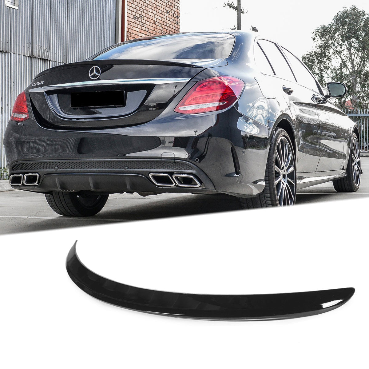 Spoiler Lotka Klapy Mercedes C-Klasa W205 Sedan (2014–2021) AMG-Style Czarny Połysk