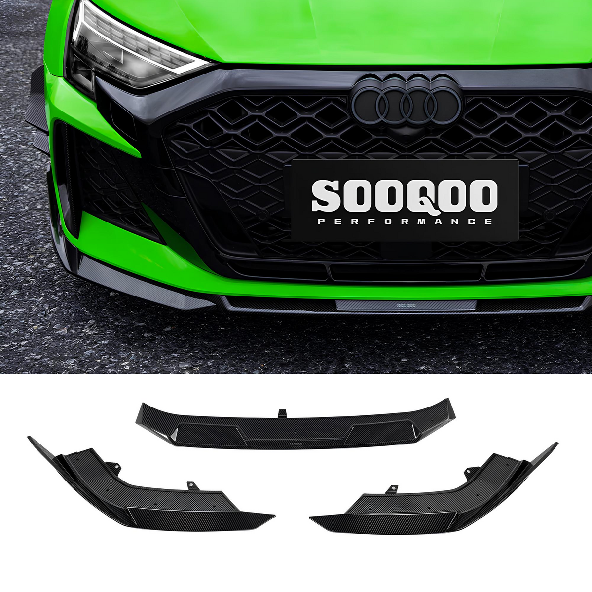 Karbonowy Splitter / Front Lip AUDI RS3 8Y Facelift (2024+) SOOQOO Style
