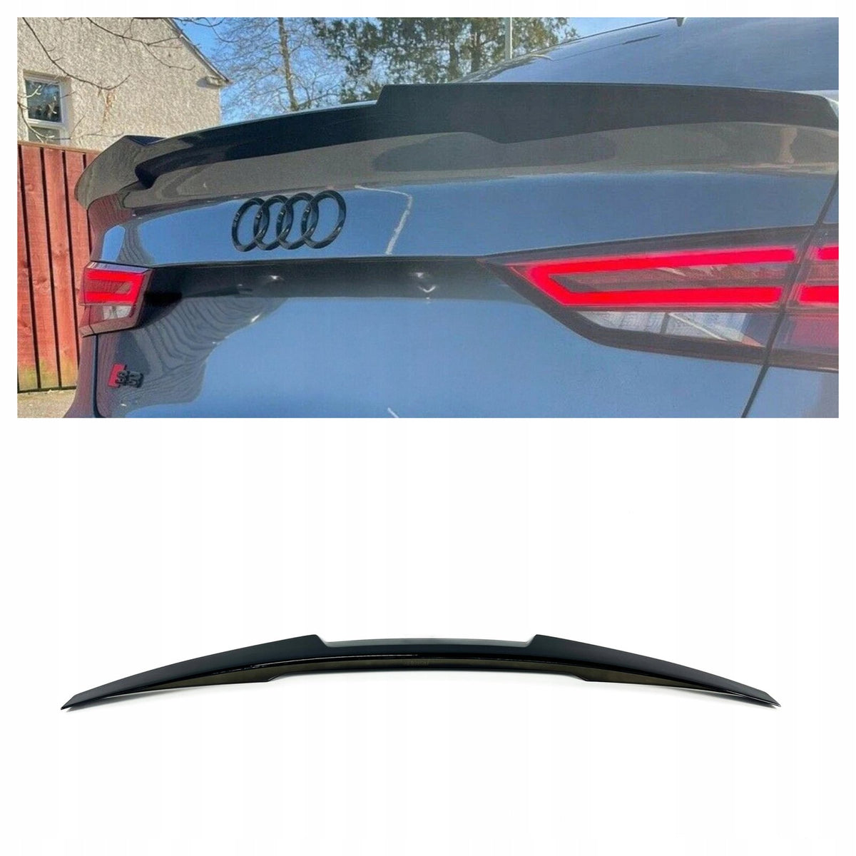 Spoiler Lotka Klapy Bagażnika Audi A3 8Y / S3 / RS3 Sedan (2020+) M4-Style Czarny Połysk
