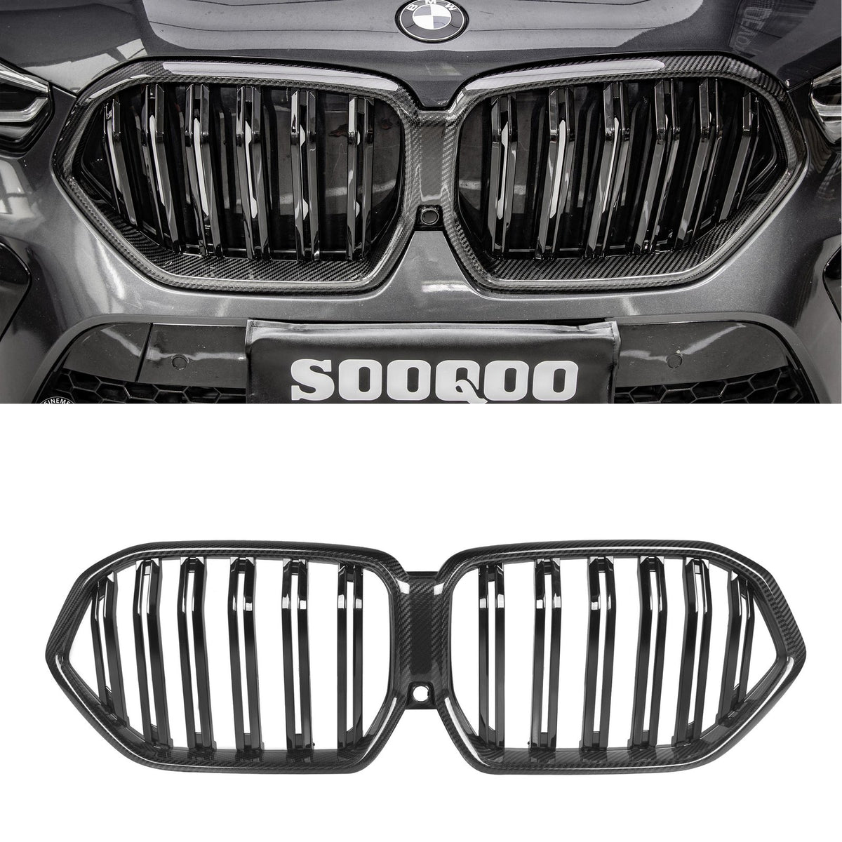 Karbonowy Grill Atrapa Nerki BMW X6 G06/X6M F96 Double Slat 2020–2023 Pre-LCI