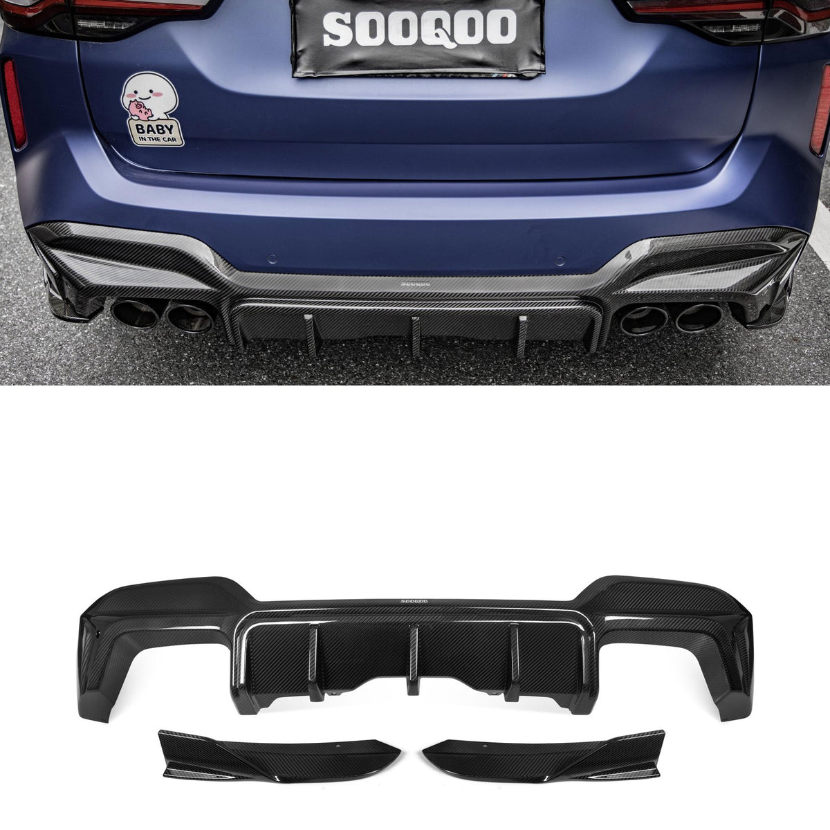 Karbonowy Dyfuzor BMW X3M F97 Polift SQ Style