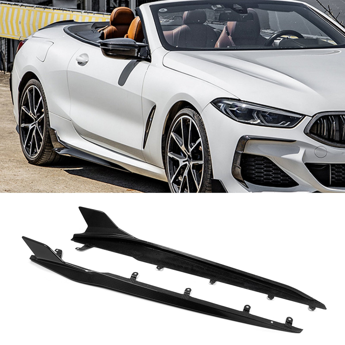 Karbonowe dokładki listwy pod progi do BMW 8 G14/G15/F91/F92 w stylu SQ
