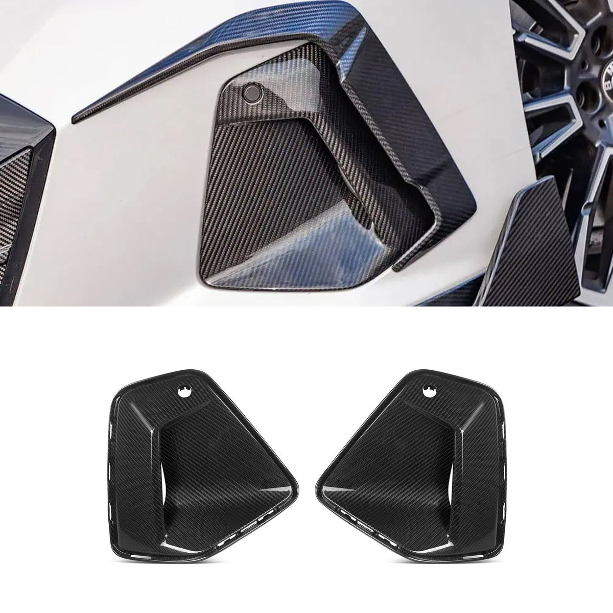 Karbonowe Wloty Powietrza Przedniego Zderzaka do BMW G60 OEM Style