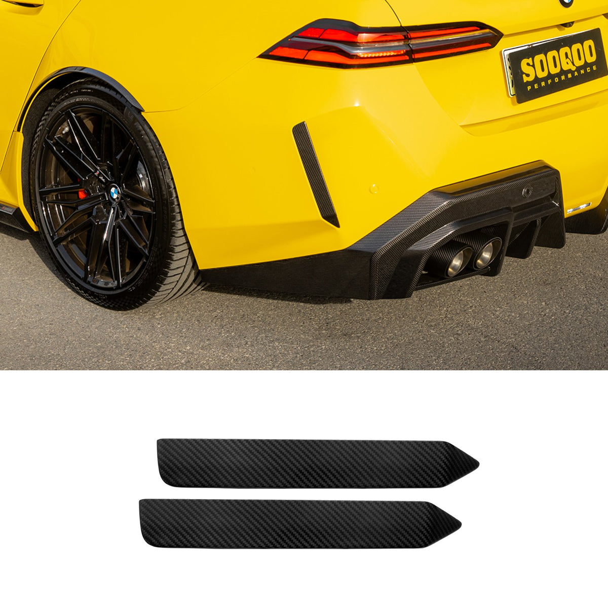 Karbonowe Nakładki na Odblaski BMW M5 G90 / G99 SOOQOO Styl (Dry-Carbon)