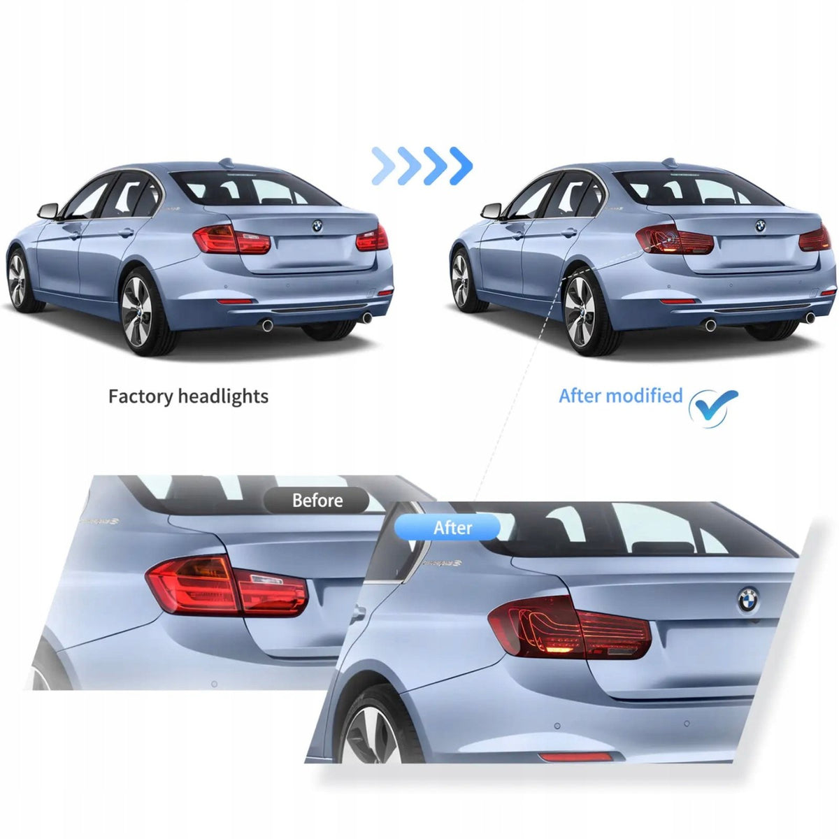 Tylne Lampy Laserowe CSL Style do BMW 3 Series F30 F80 (2012–2019)