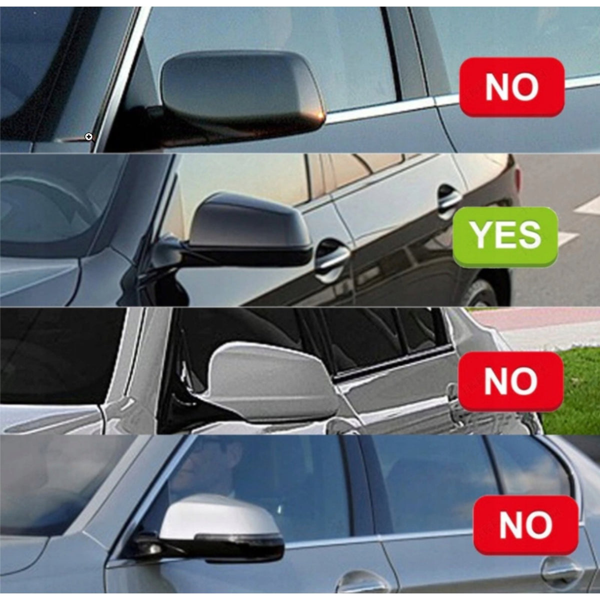 Nakładki lusterek BMW Seria 3 E60/E61/E63/E64 F01/F02 M-Style Czarny Połysk