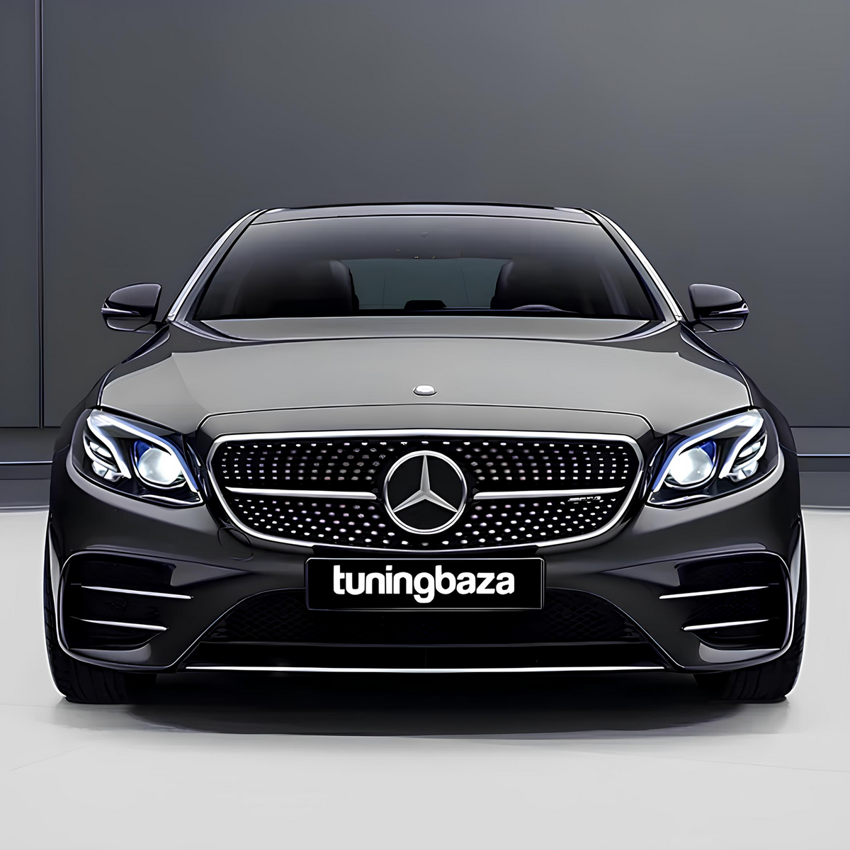 Grill Atrapa Mercedes E-Klasa W213 / C238 (2016-2020) Diamond Style Czarny + Chrom Bez Kamery
