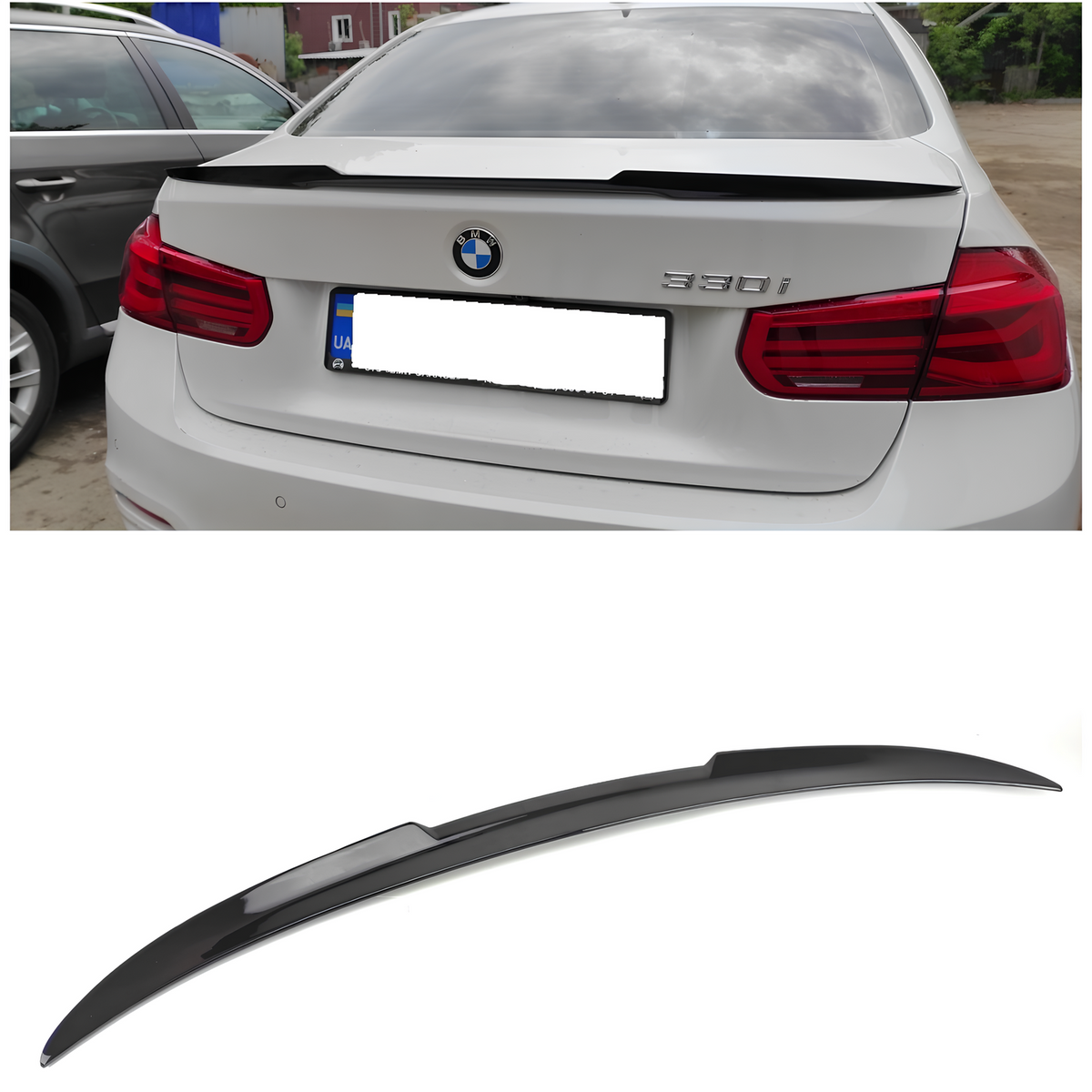 Spoiler Lotka Klapy BMW F30 / M3 F80 (2011-2018) M4-Style Czarny Połysk