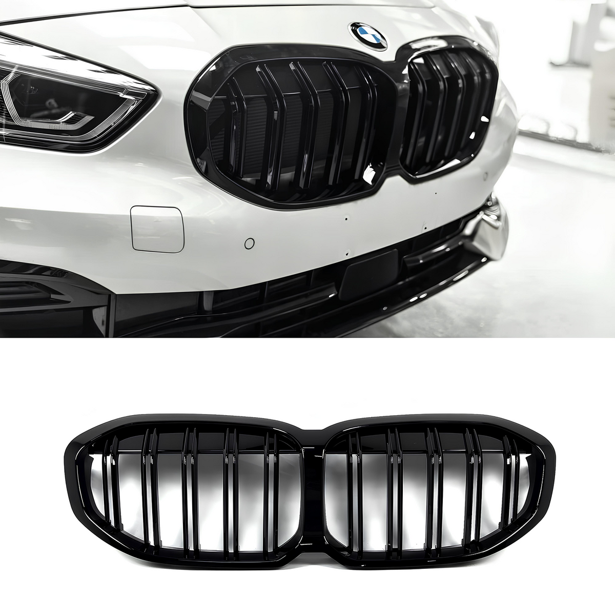 Atrapa Nerki Grill BMW F40 (2019-2024) M-Style | Czarny Połysk