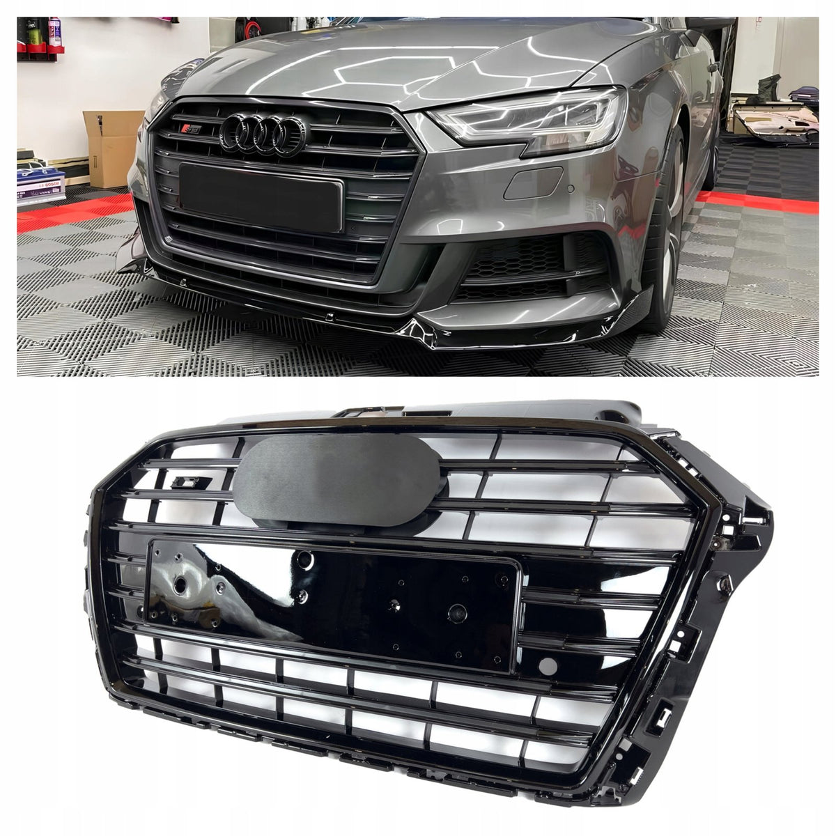 Atrapa Grill Audi A3 8V LCI (2016-2020) S3 Style Czarny Połysk