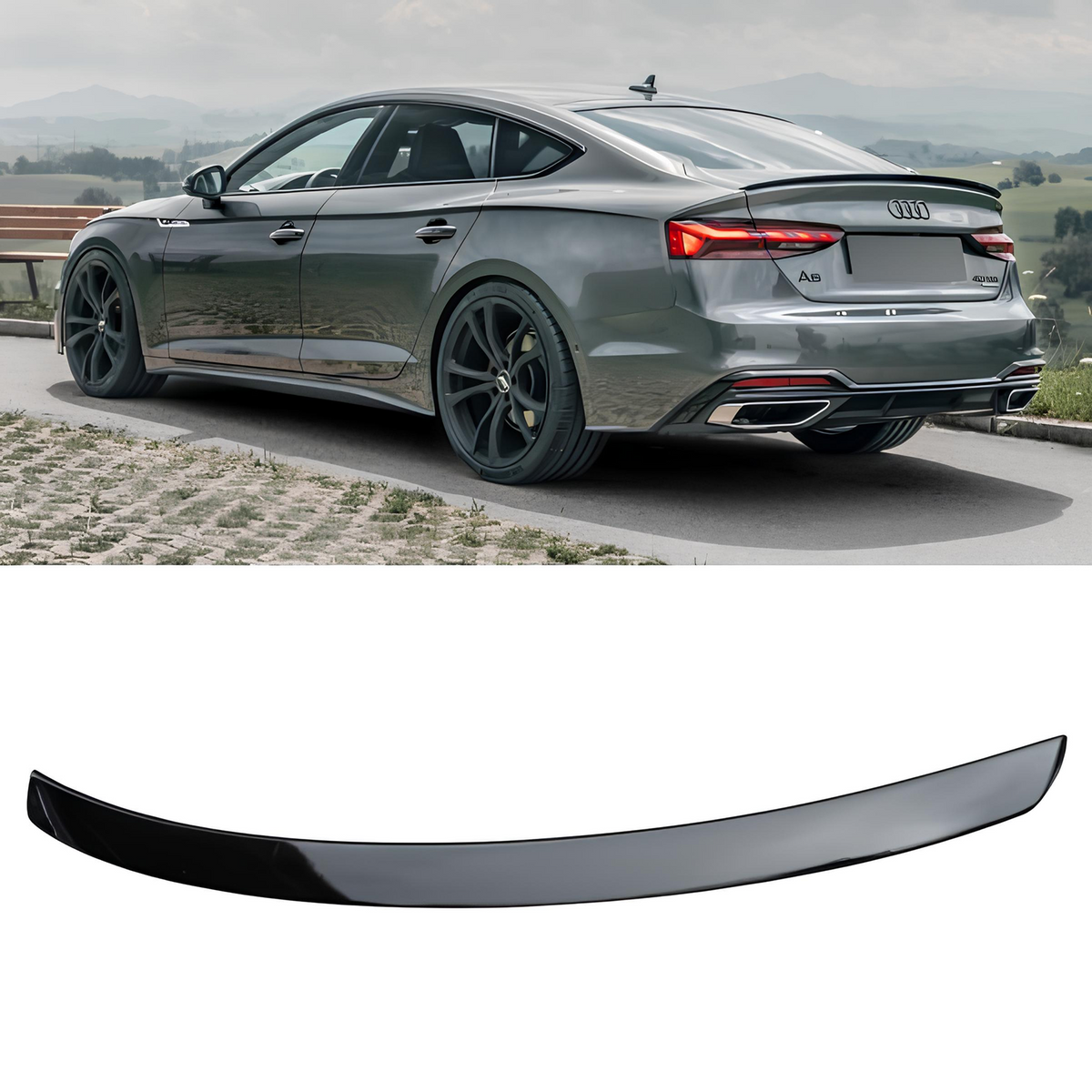 Spoiler Lotka Klapy Audi A5 / S5 F5 (2016-2025) Coupe / Sportback Czarny Połysk