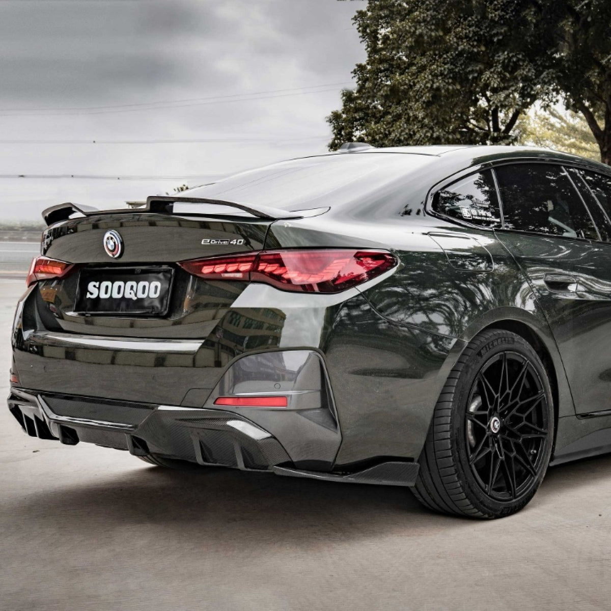 Karbonowa Dokładka Spoiler Dyfuzor Tylny BMW Seria i4 G26 SQ Style